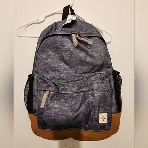 NWT Sun + Stone Mens Riley Heathered Faux Trim Backpac